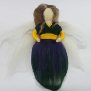 MariaElena | Handmade needle felted angel with distinguished old-fashioned braided hairstyle - therapeutic guardian angel for balance, burnout healing, and harmony